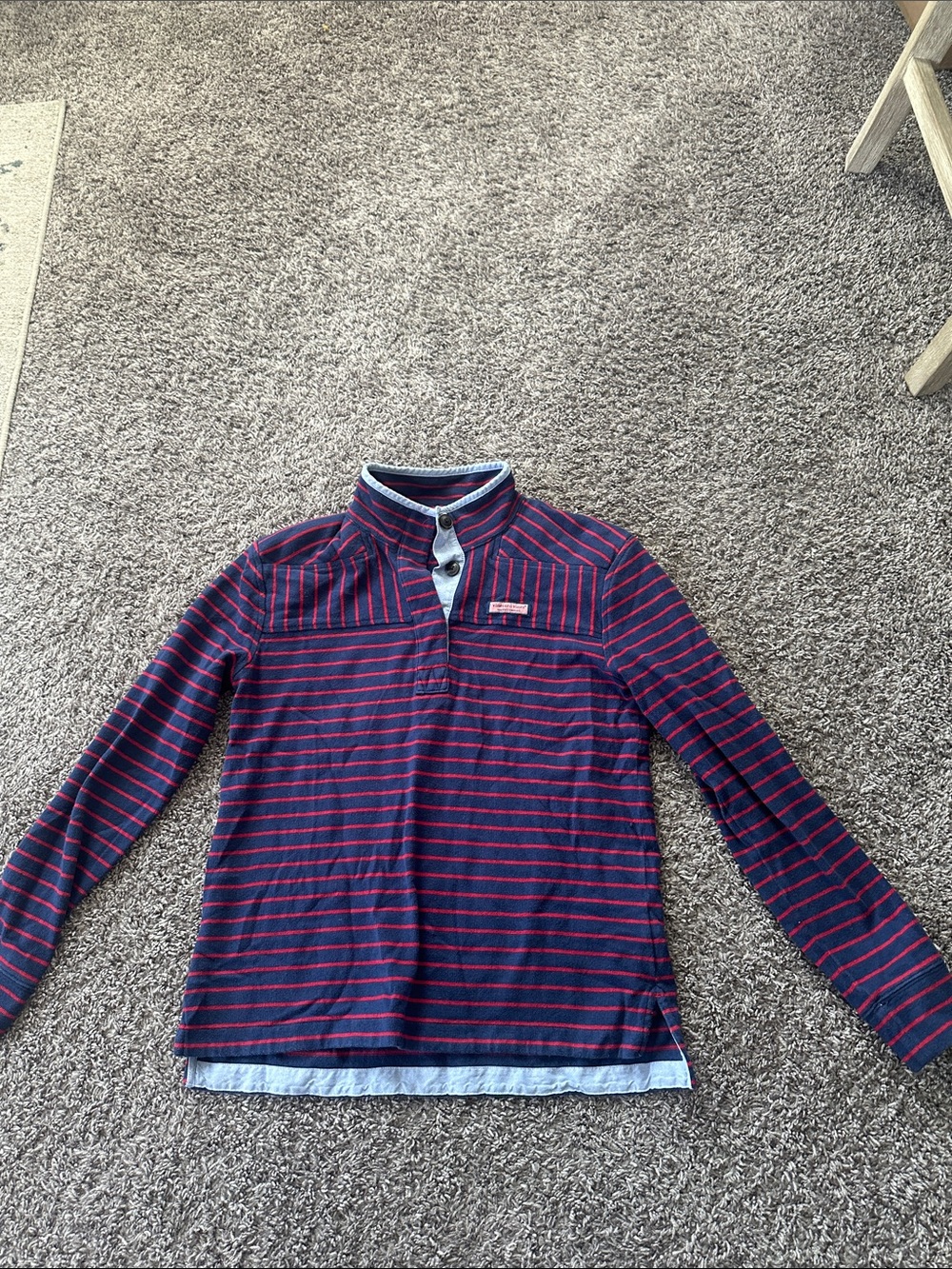 Vineyard Vines Navy & Red Striped Pullover